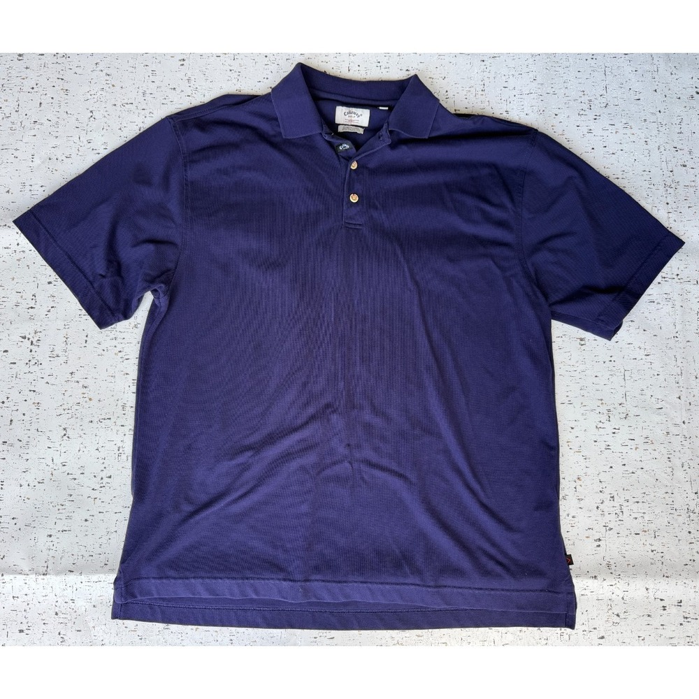 Mens Sz Large Callaway Golf Sport Purple Big Bertha Pique 100%‎ Pima Cotton